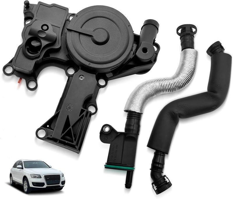 Uselection 06H103495AB PCV Valve Engine Crankcase Vent Oil Separator Breather Hose 3-Piece Compatible for Audi A3 A4 A5 Q5 TT VW Beetle CC Jetta Passat Tiguan 1.8 2.0TSI 06H103495A 06H103495AH 06H103495AC - Image 1